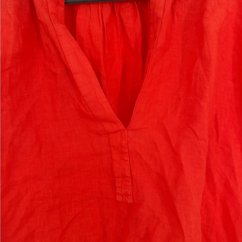 NWOT Anthropologie Pilcro Vibrant Red Linen Blouse - Picture 9 of 10